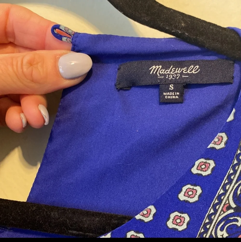 Madewell 100% Silk Ascot Grid Tee Dress - Picture 10 of 12